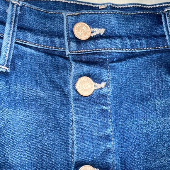 MOTHER High Waist Button Midi Skirt in Blue Moon Sz 26 (14) - Picture 8 of 9